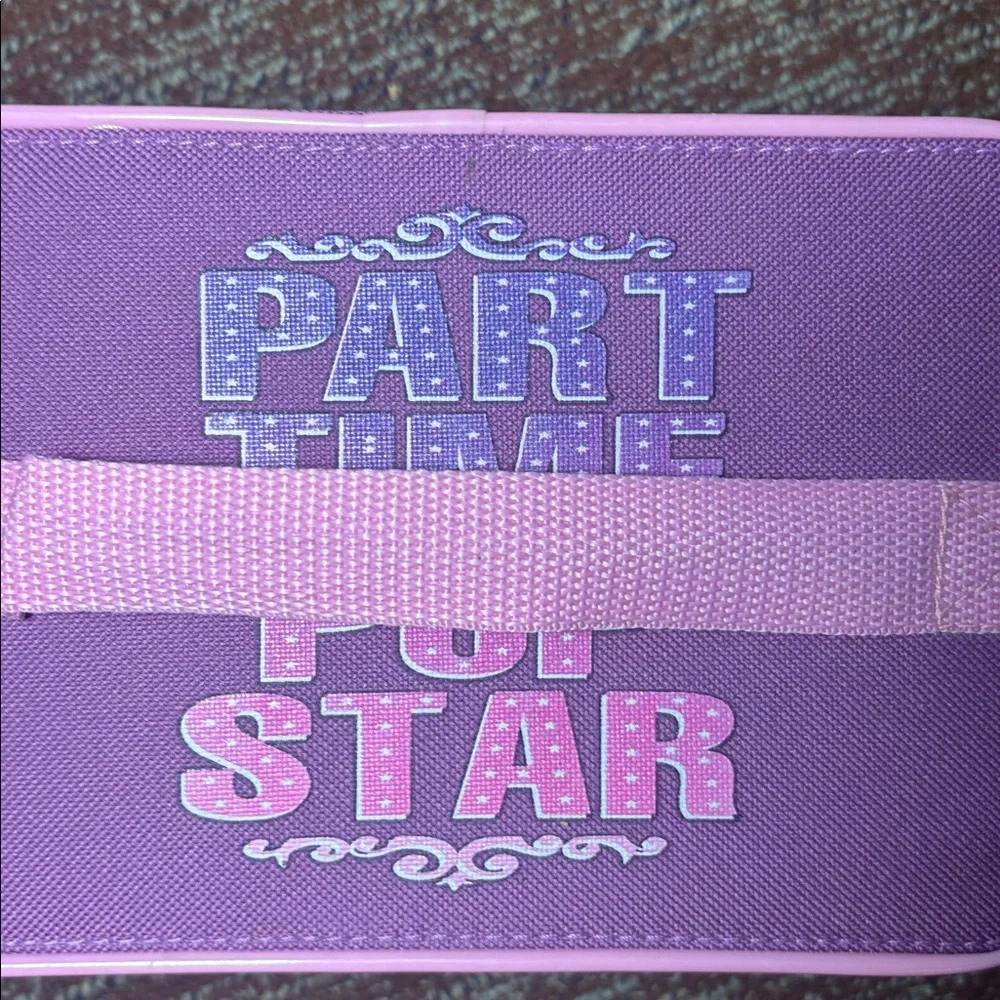 Vintage 2008 Hanna Montana purple & Pink Cosmetic Box train case zip up iconic